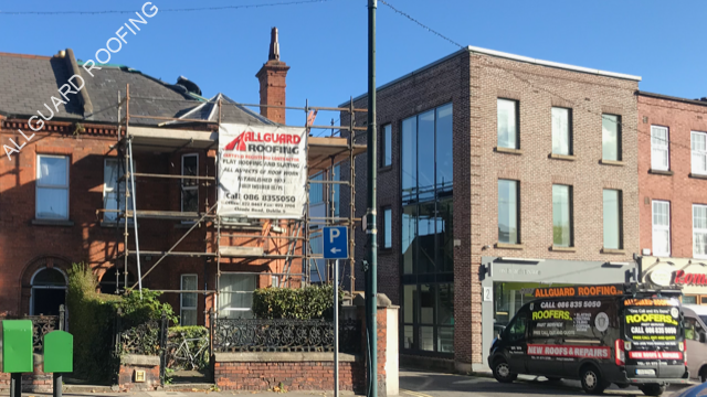 allguard roofing working on a customers roof in dublin